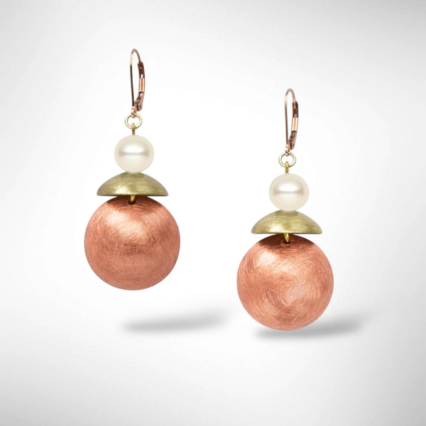 POND Playful Go-To Mixed Metal Dangle Earrings with Metal and Accent Bead Options from the SCULPTURAL Collection