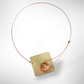 DAWN Best Selling Small Angular Metal Necklace from the SCULPTURAL Collection with Simulated Pearl or Jade option
