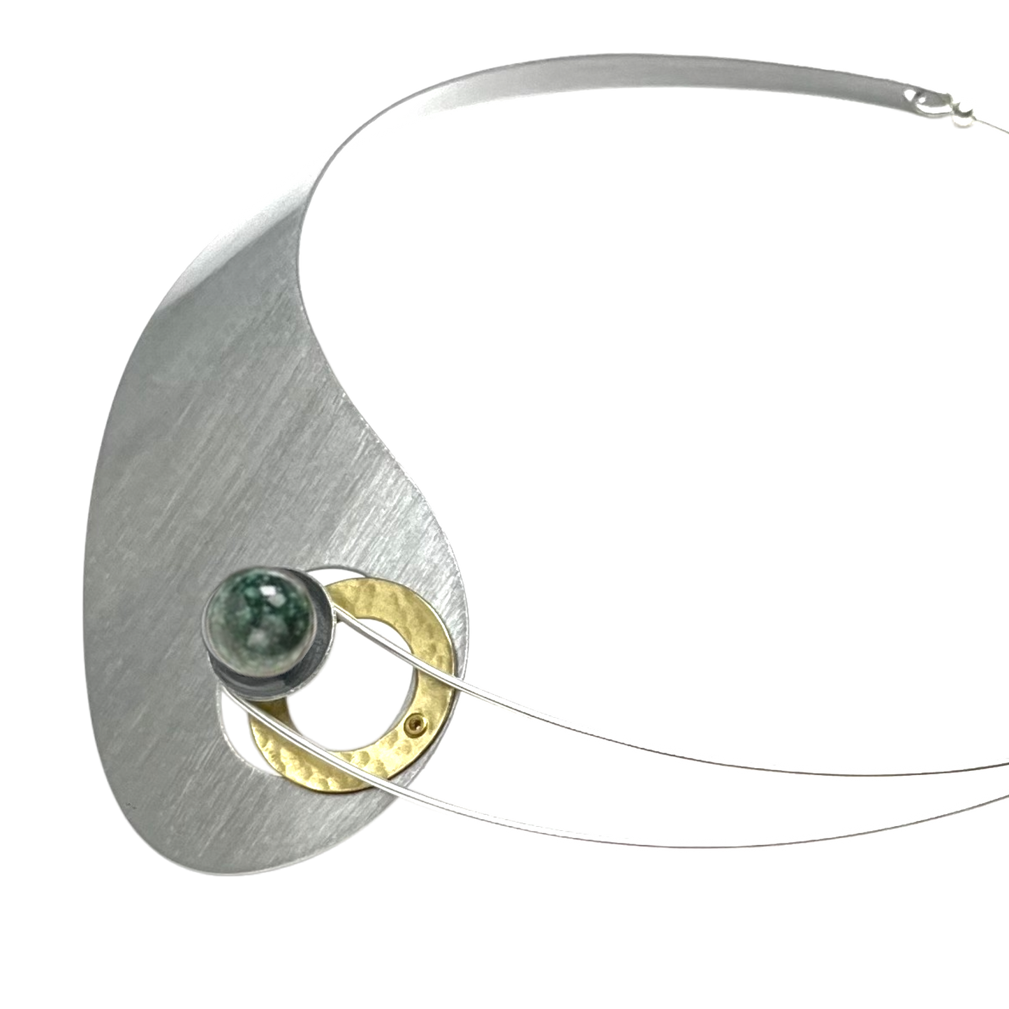 GEOMETRIC STUDIES | MOON - Our Signature Piece -  Elegant Asymmetrical Collar Necklace with Jade