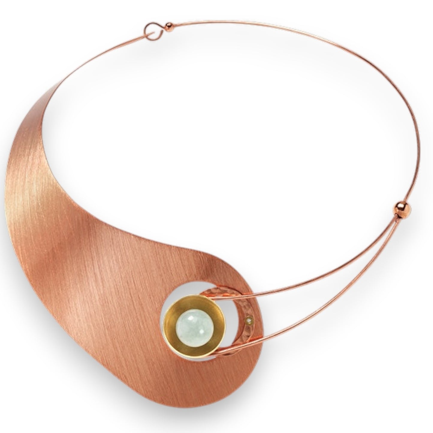GEOMETRIC STUDIES | MOON - Our Signature Piece -  Elegant Asymmetrical Collar Necklace with Jade