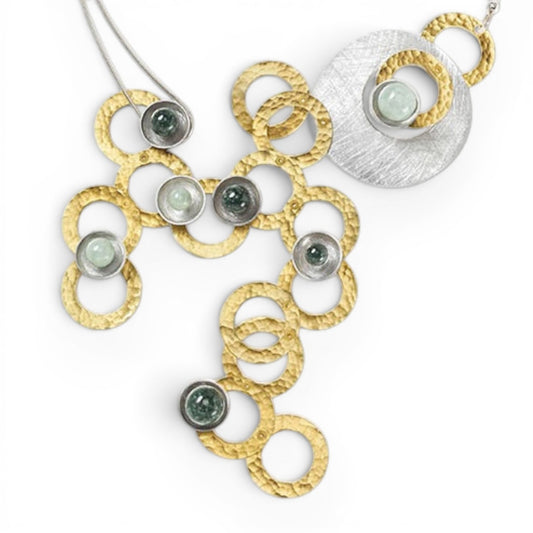 SCHEMA | RIVER Centerpiece Focal Statement Necklace with Jade