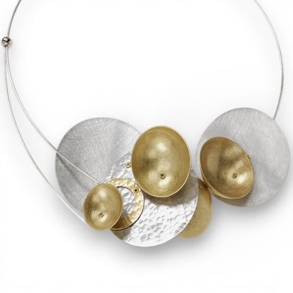 SCHEMA | SKY Showpiece Mixed Metal Structrual Necklace with Front Closure
