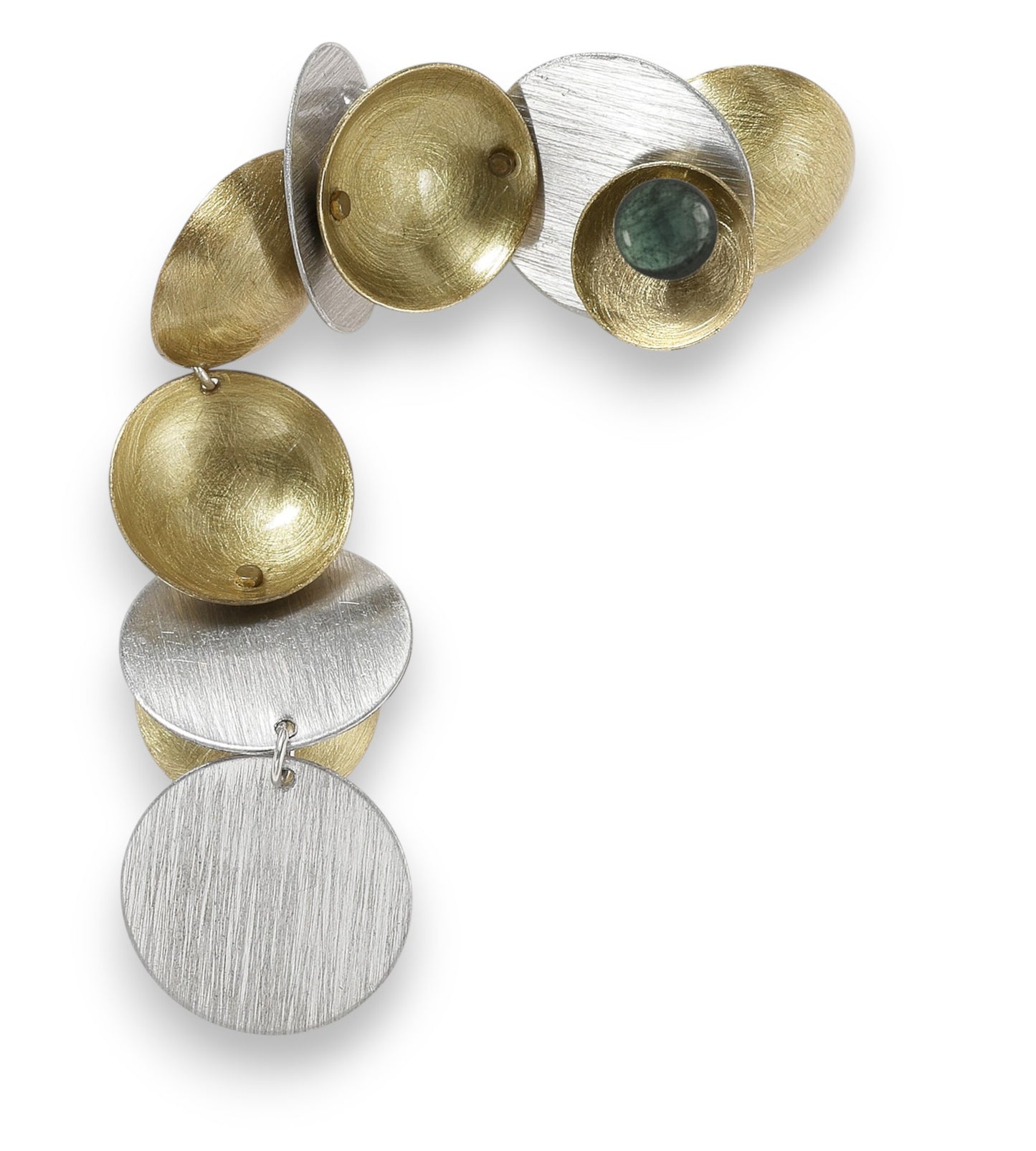 SCHEMA | CLOUD Cup and Saucer Dangle Brooch with Jade
