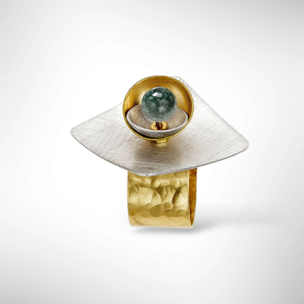 GEOMETRIC STUDIES | GRAIN Angular Ring-Adjustable Guatemalan Jade