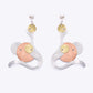 BUBBLES | FLOAT 2 Stretched Bubble Tri Metal Long Earrings