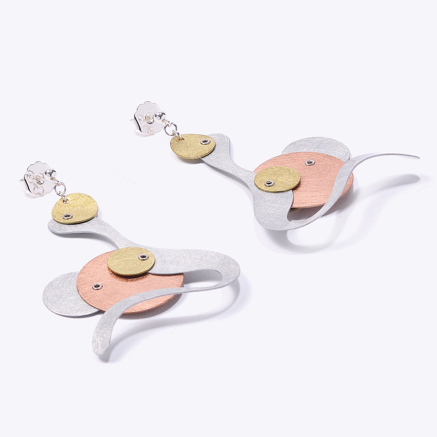 BUBBLES | FLOAT 2 Long Tri Metal Earrings
