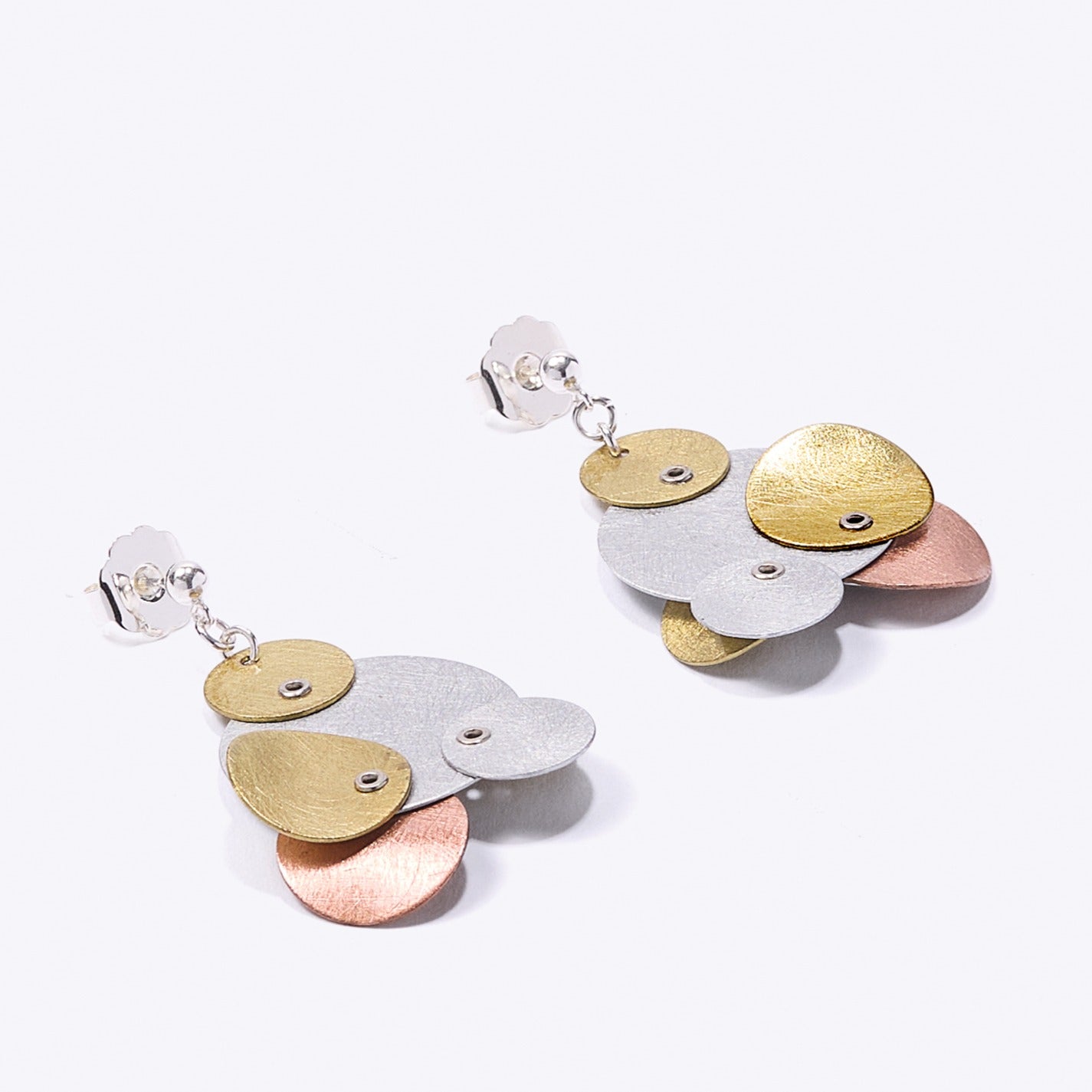 BUBBLES | TICKLE 1 Tri Metal Circle Earrings