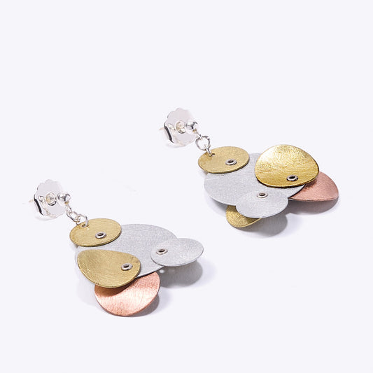 BUBBLES | TICKLE 1 Tri Metal Circle Earrings