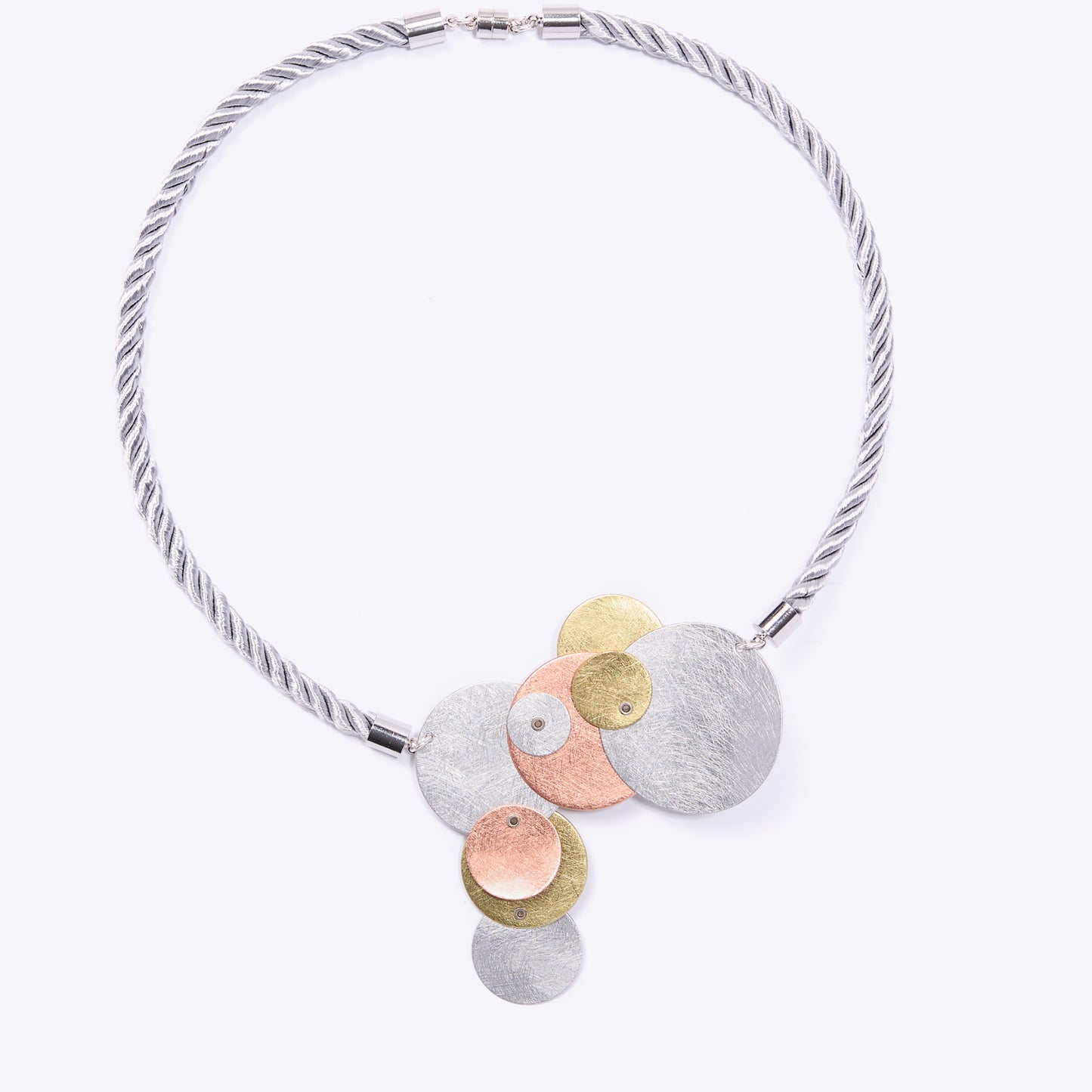 BUBBLES | TICKLE 1 Assymetrical Tri Metal Circle Necklace
