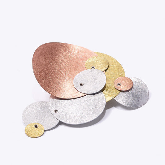 BUBBLES | TICKLE 1 Tri Metal Circle Pin from the BUBBLES Collection