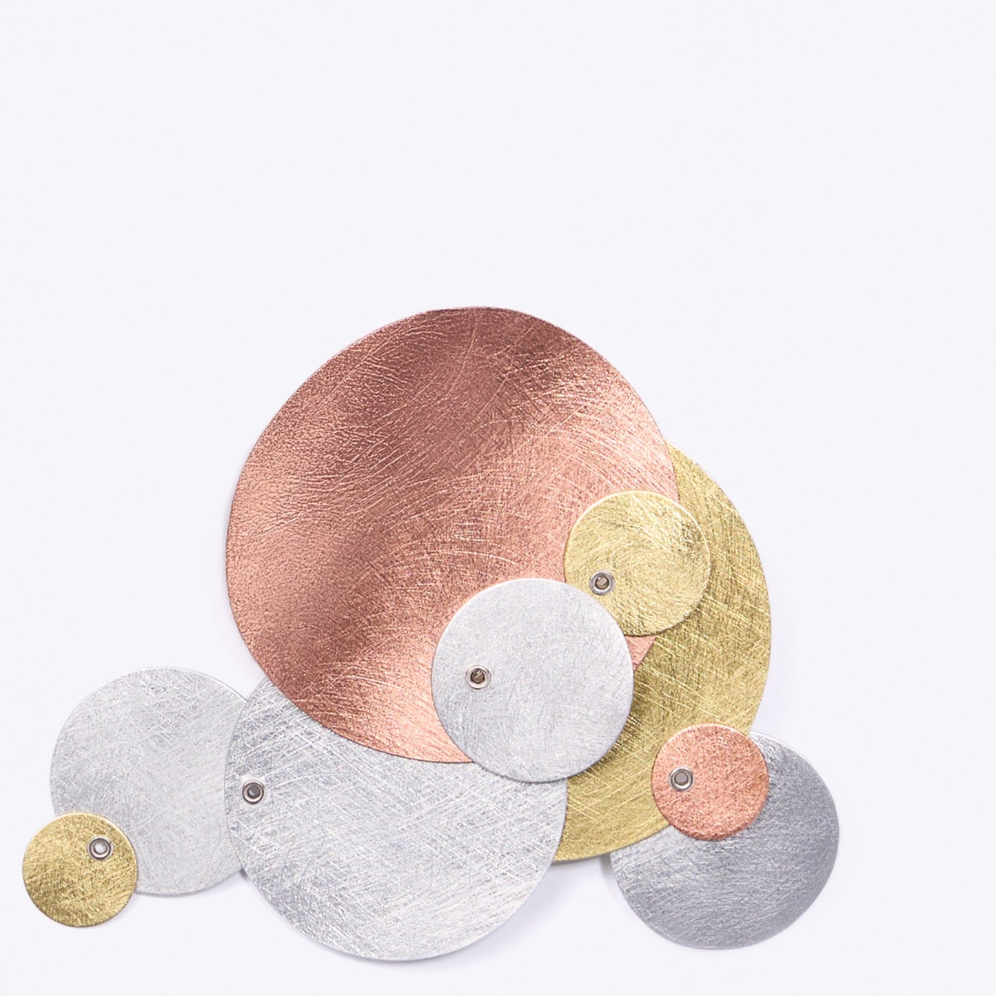 BUBBLES | TICKLE 1 Tri Metal Circles Brooch