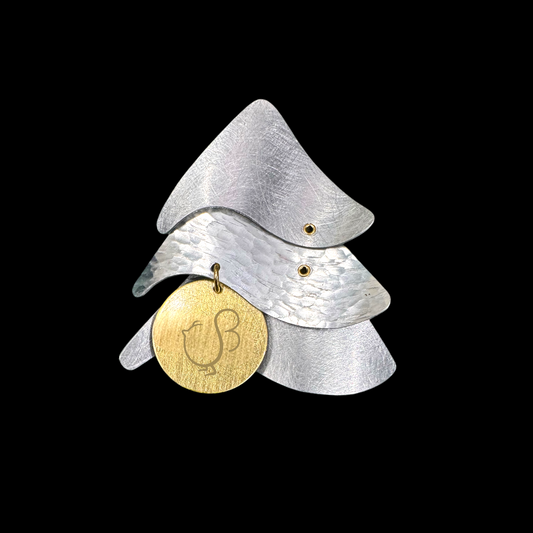 Contemporary Christmas Tree Lapel Pin