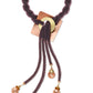 MIST Dramatic Four Strand Czech Glass Hand-Sewn Lariat Necklace in purple or gun metal with Mixed Metals from the BEADED Collection