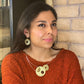 AXIS 2 Small Artistic Metal Statement Necklace with Front Closure from the LIMINAL Collection with Simulated Pearl or Jade option