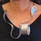 VIBE 1 Wearable Sculpture Sound Wave Necklace from the SOUND Collection with Simulated Pearls