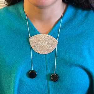NEW MOON Simply Elegant Centered Necklace with Onyx from the Lunar Collection