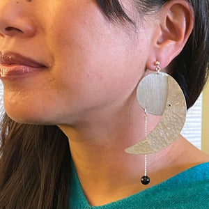 FIRST MOON -Long Statement Earring from the Lunar Collection