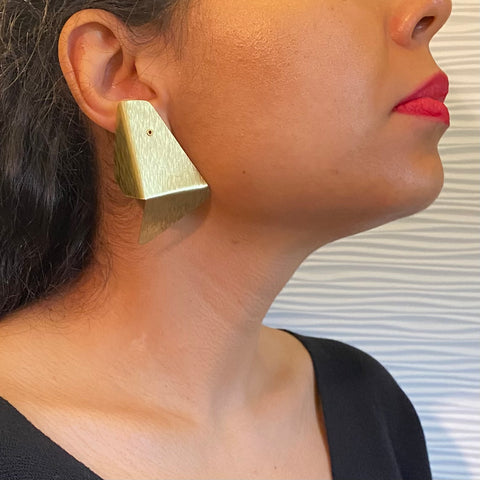 WONDER 4 Stunning Triangular Abstract Statement Post Earrings from the FIGURE Collection