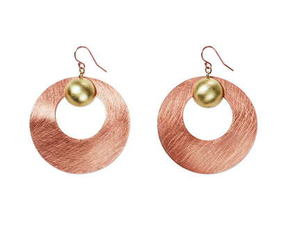 PETAL Round Disc Mixed Metal Metal Dangle Earrings