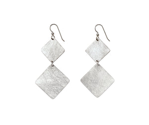 STEM Simple Double Angled Squares Metal Dangle Earrings from the SCULPTURAL Collection