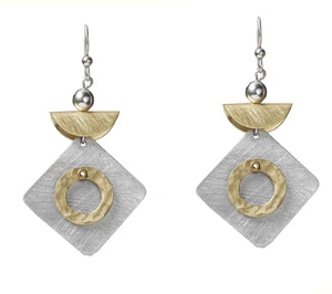 SWING Popular Mixed Metal Dangle Earrings with Metal Options from the SCULPTURAL Collection