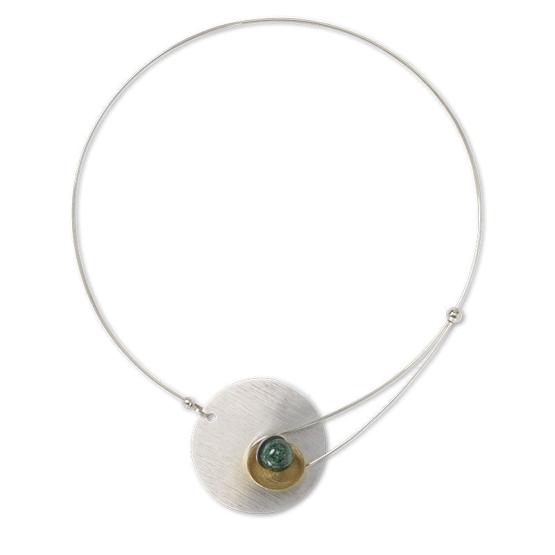 GEOMETRIC STUDIES | SOLSTICE Centerpiece Aluminum or Brass Necklace
