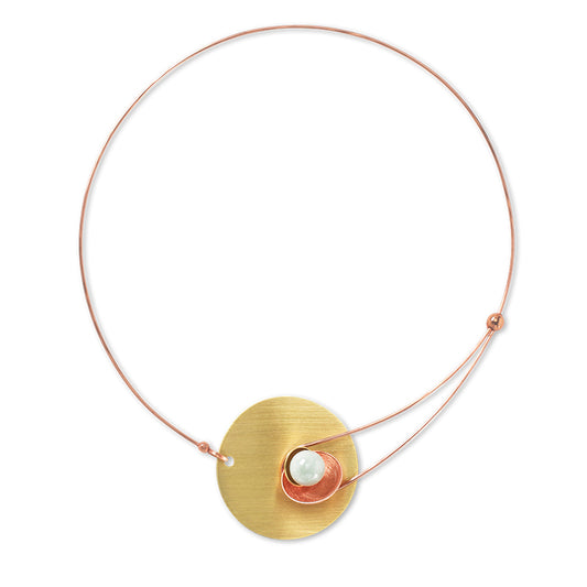 GEOMETRIC STUDIES | SOLSTICE Centerpiece Aluminum or Brass Necklace