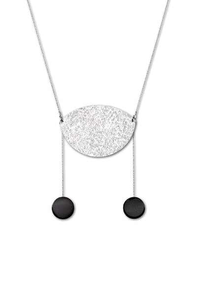 NEW MOON Simply Elegant Centered Necklace with Onyx from the Lunar Collection