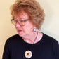 BORE Hammered Metal and Tigereye Dangle Loop Earrings