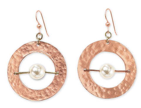 AXIS SMALL Contemporary Every Day Dangle Earrings with Suspended Stone from the LIMINAL Collection