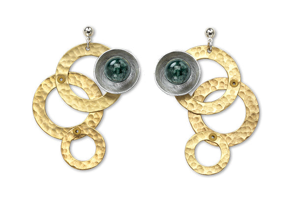 BROOK Dramatic Gold and Silvertone Post Earrings with Accent Bead Options from the SULPTURAL COLLECTION
