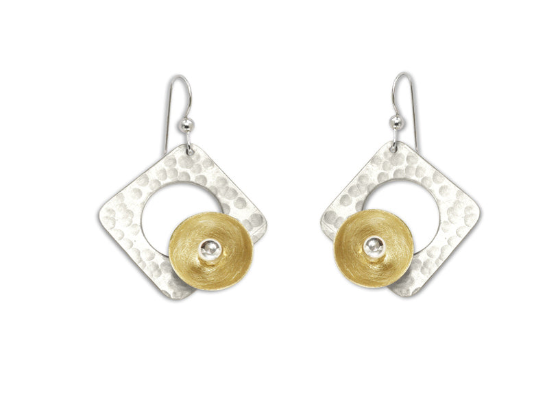 GROW Super Popular Small Angular Dangle Earrings with metal and bead options from the SCULPTURAL Collection