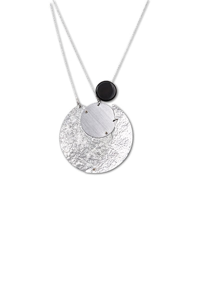FULL MOON Delicate, Lightweight Focal Necklace with Onyx from the Lunar Collection