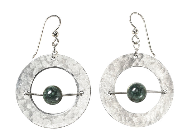 AXIS SMALL Contemporary Every Day Dangle Earrings with Suspended Stone from the SCULPTURAL Collection