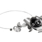 PULSE 1 Feel the Pulsating Sound Waves in this Bold Contemporary Necklace from the SOUND Collection with Recycled Record Vinyl and Simulated Pearls