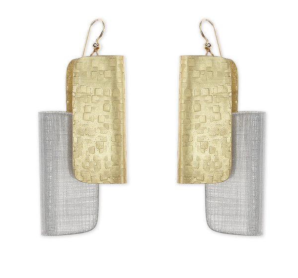 BOOK2 Double Rectangle Statement Earrings from the SCULPTURAL Collection