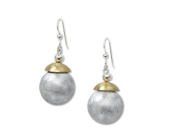 POND Playful Go-To Mixed Metal Dangle Earrings with Metal and Accent Bead Options from the SCULPTURAL Collection