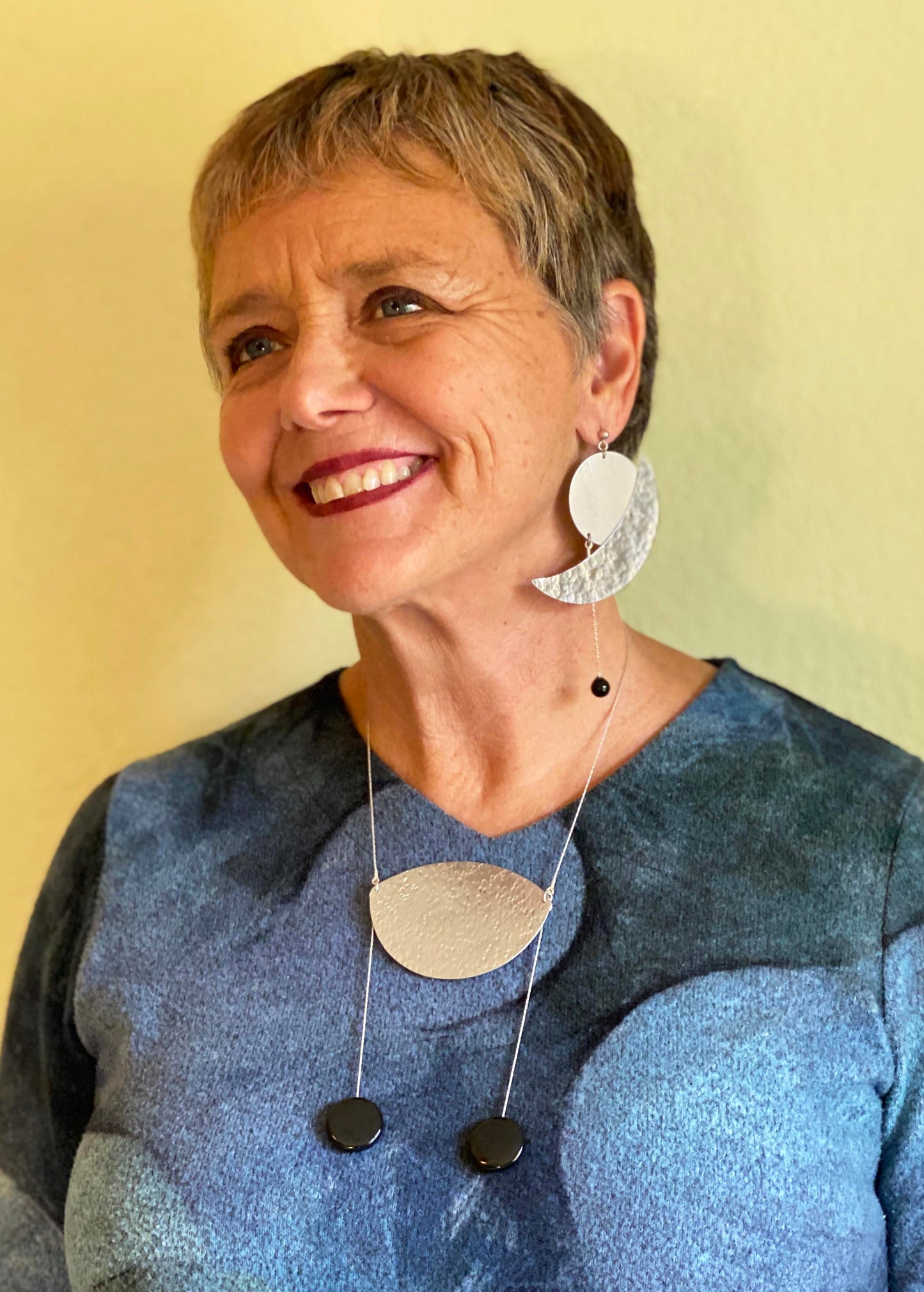 NEW MOON Simply Elegant Centered Necklace with Onyx from the Lunar Collection