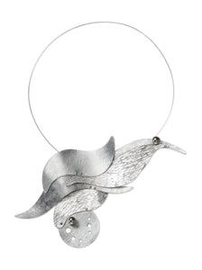 SURF Show Stopping Statement Necklace featuring flowing waves and sea foam design with front clasp from the WATER Collection