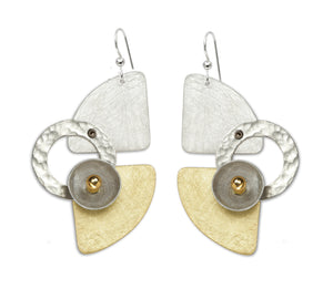 DRIFT Avant Gard Mixed Metal Statement Earrings with Accent Bead Options from the SCULPTURAL Collection