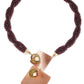 BLAZE Deep Purple Czech Glass Hand-Sewn Front Closure Necklace with Copper & Brass from the BEADED  Collection
