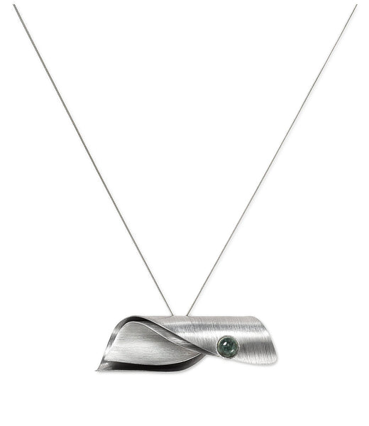 BREAK Double Wave Pendant Necklace on Silver Chain from the WATER Collection