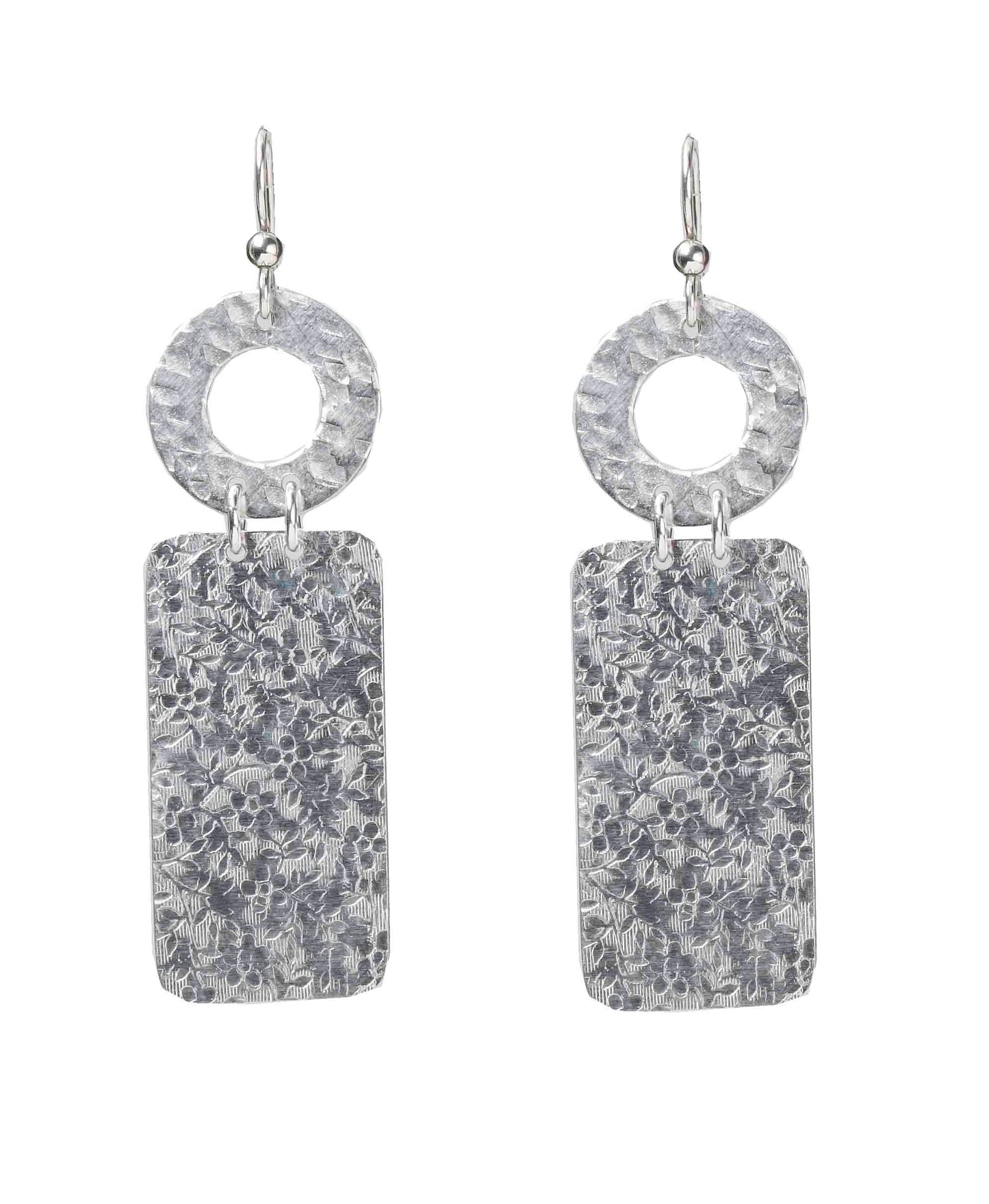 SWAY Everyday Disc and Rectangle Metal Dangle Earrings