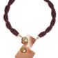 BLAZE Deep Purple Czech Glass Hand-Sewn Front Closure Necklace with Copper & Brass from the BEADED  Collection