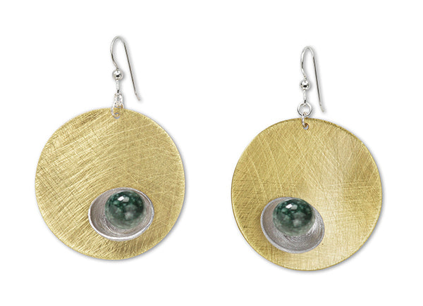 BUD Modern Round Earrings in 3 metals with 3 accent bead options from the SULPTURAL Collection.