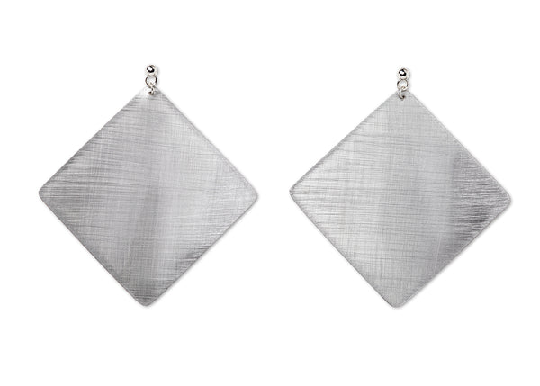 ROOT Flattering Large Alumimum Diamond Shaped Dangle Post Earrings from the SCULPTURAL Collection