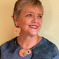 AXIS FOLD Contemporary Metal Dangle Earrings with Suspended Stone from the LIMINAL Collection