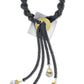 MIST Dramatic Four Strand Czech Glass Hand-Sewn Lariat Necklace in purple or gun metal with Mixed Metals from the BEADED Collection